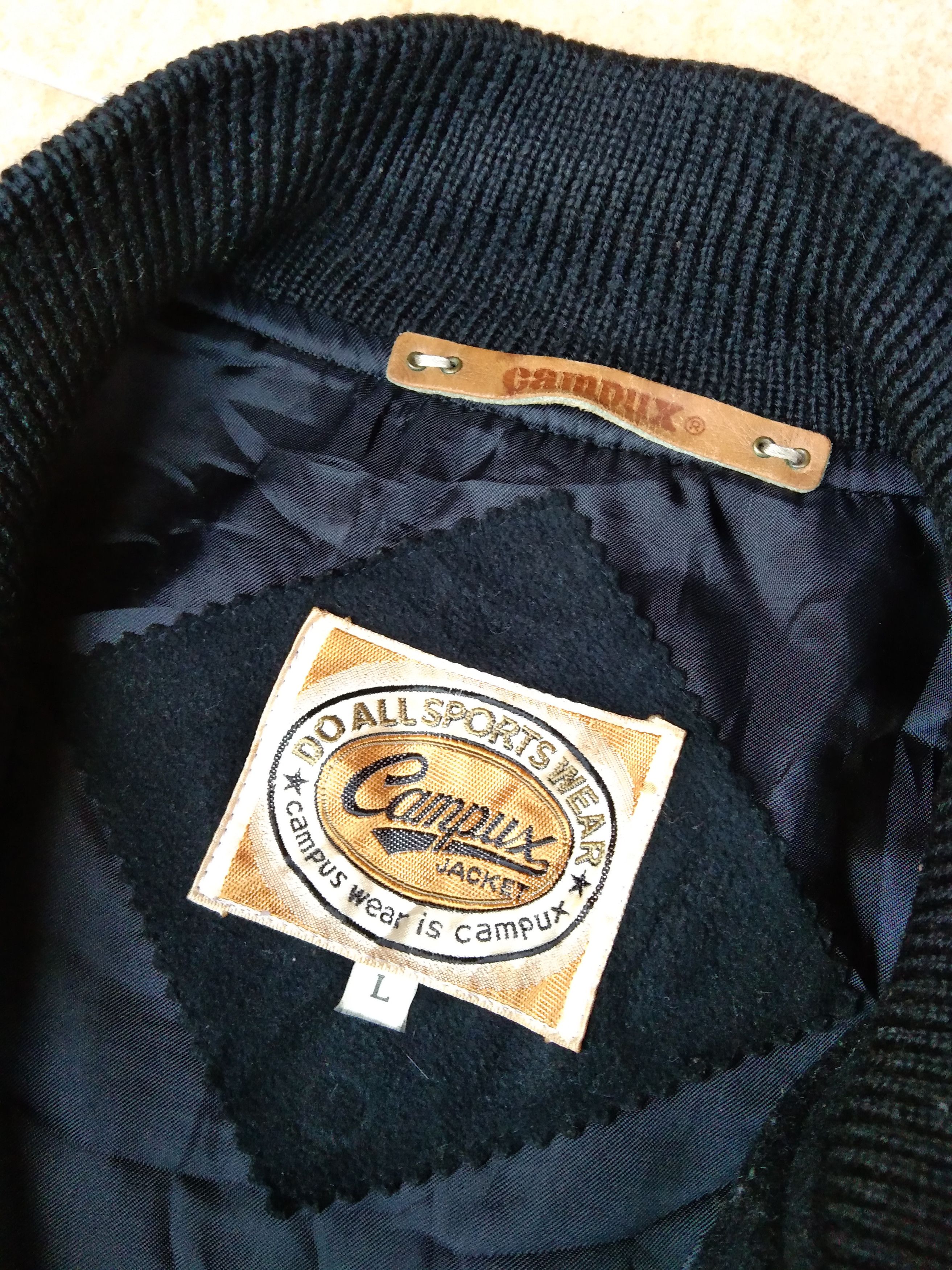 Vintage Vintage Campux Campus Wear Wool + Leather Varsity Jacket Size US L / EU 52-54 / 3 - 4 Thumbnail