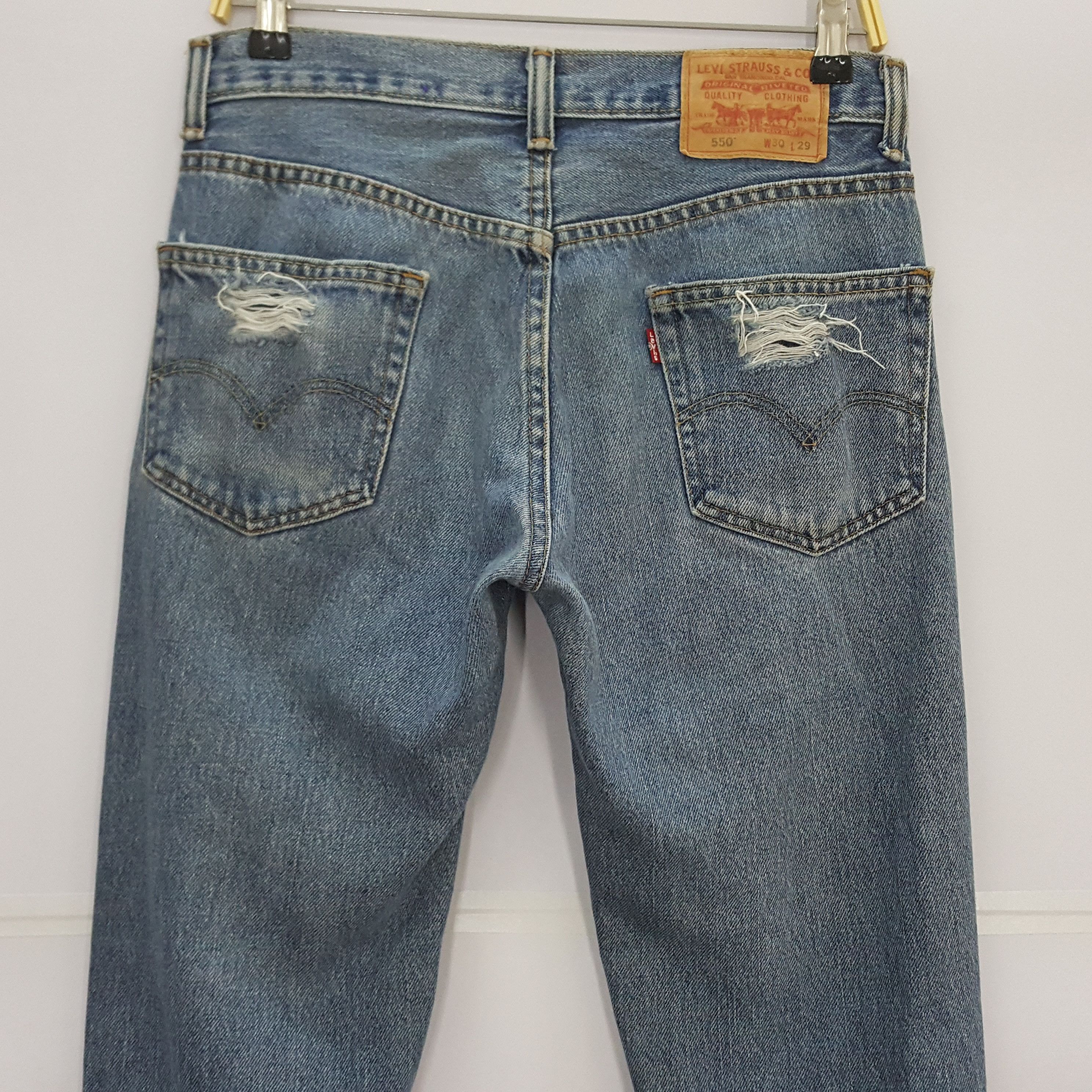 Levi's Vintage Clothing Vintage Levi's 550 Distress Denim Kurt Cobain style pants Size US 30 / EU 46 - 2 Thumbnail