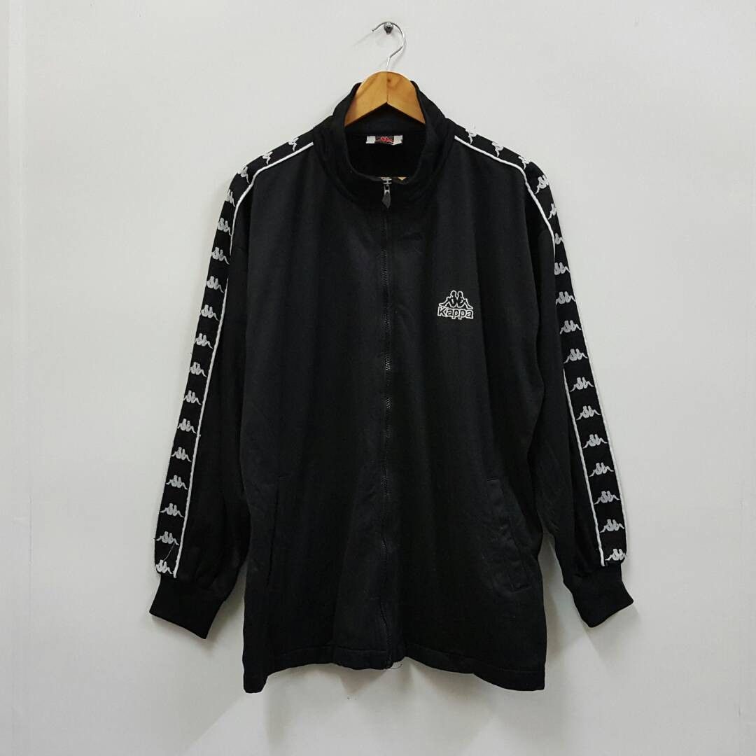 Kappa × Vintage Vintage Kappa stripe design big logo black sweaters jacket Size US L / EU 52-54 / 3 - 1 Thumbnail