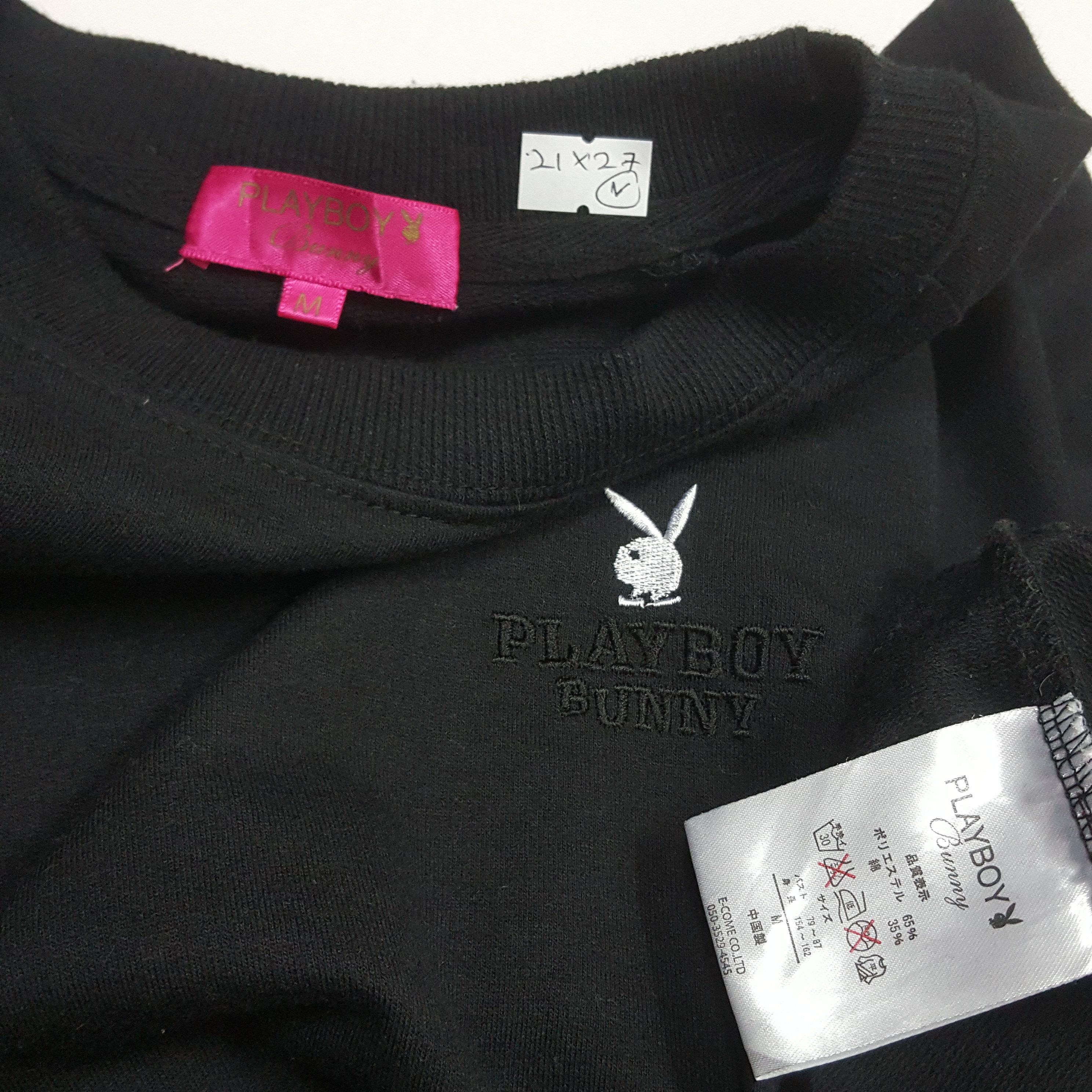 Playboy × Vintage Vintage PLAY BOY nice design black sweatshirt t-shirt Size US L / EU 52-54 / 3 - 5 Thumbnail