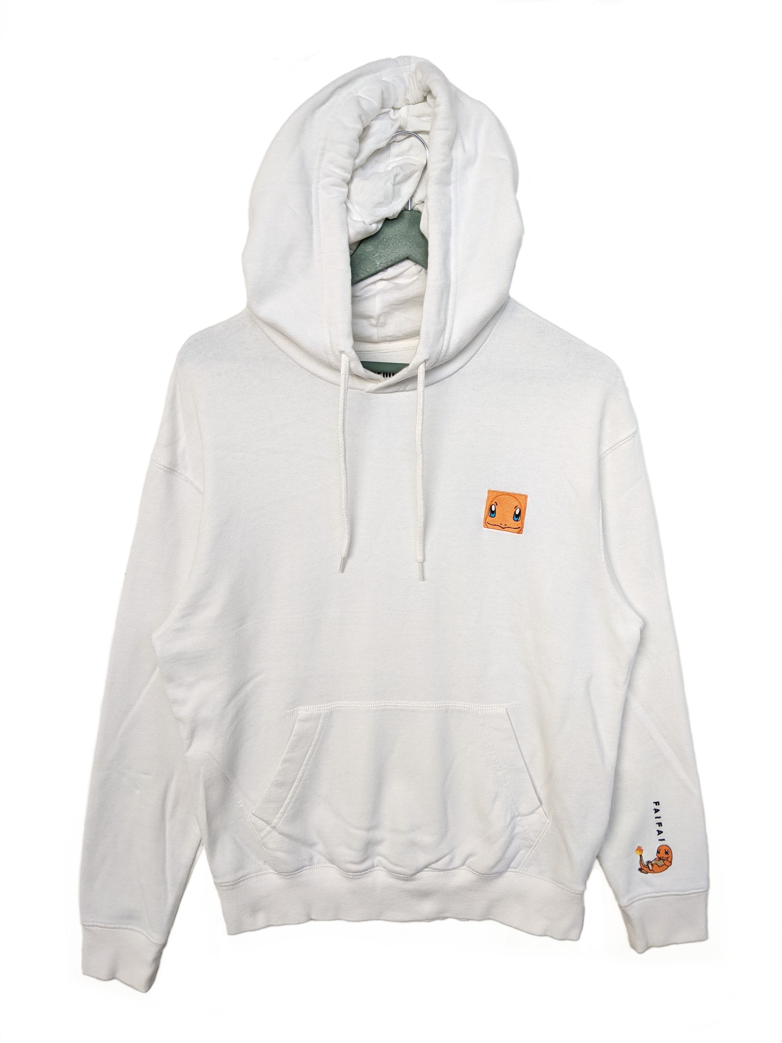image of Cartoon Network x Pokemon Fai Fai Hoodie/size M/embroidery Logo in White, Men's (Size Medium)