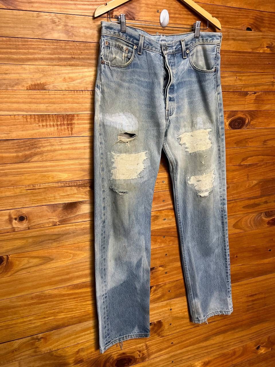 Levi's VINTAGE LEVI’S 524 DISTRESS DENIM JEANS Size US 34 / EU 50 - 2 Thumbnail