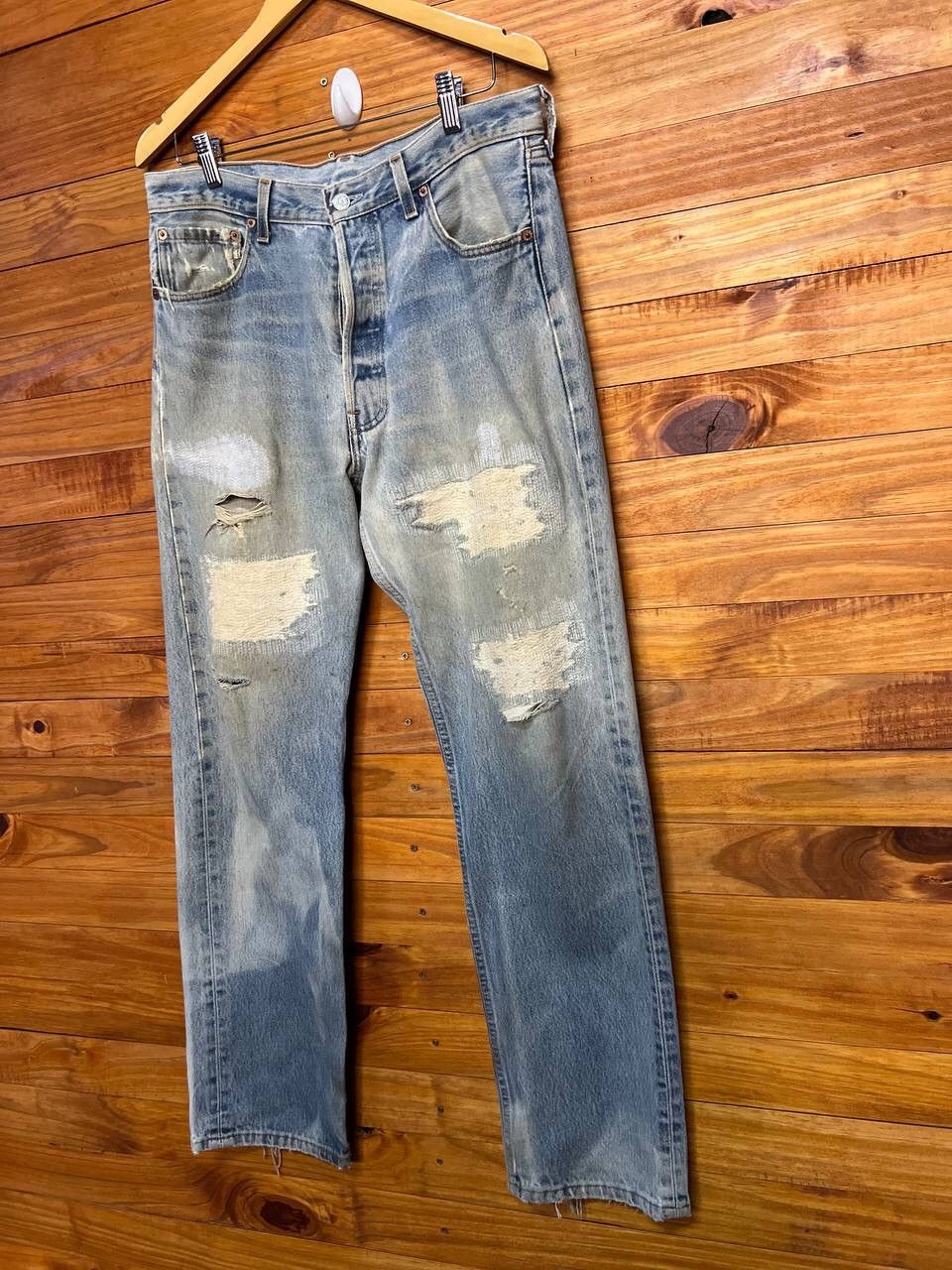 Levi's VINTAGE LEVI’S 524 DISTRESS DENIM JEANS Size US 34 / EU 50 - 3 Thumbnail