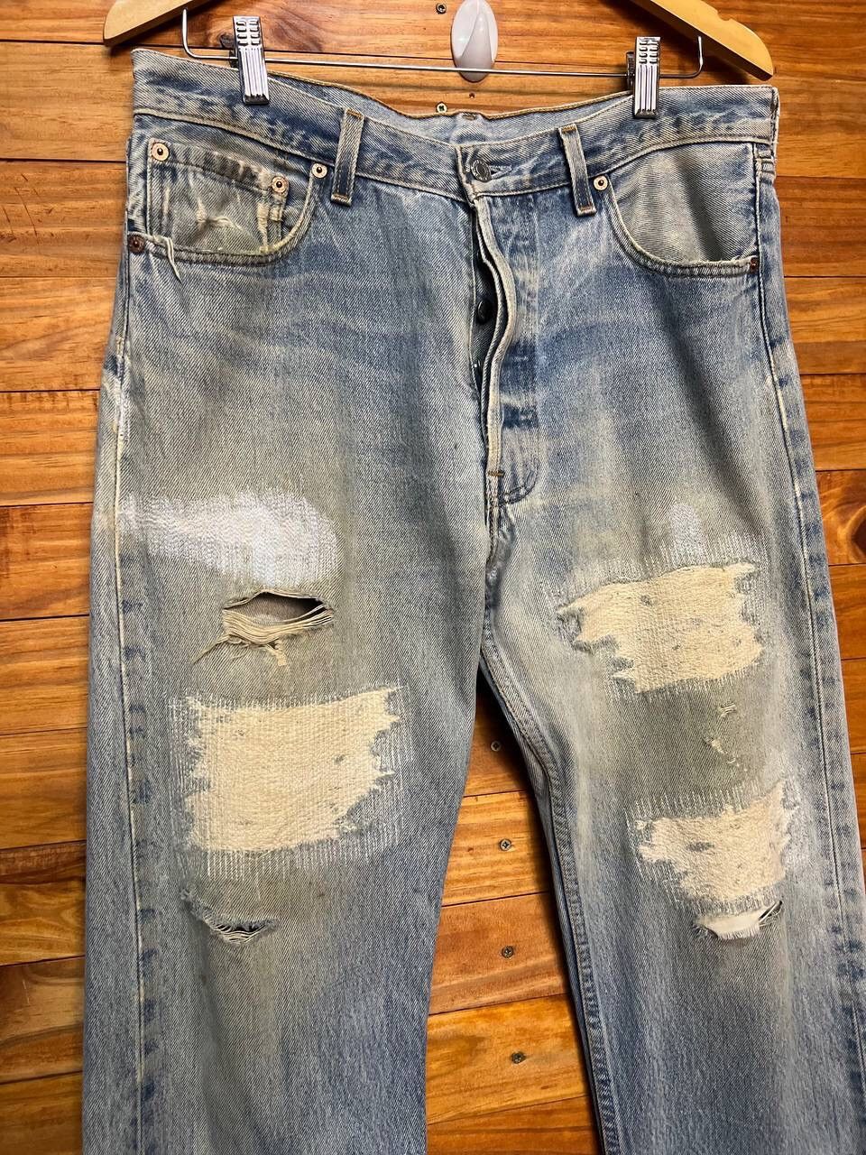 Levi's VINTAGE LEVI’S 524 DISTRESS DENIM JEANS Size US 34 / EU 50 - 4 Thumbnail