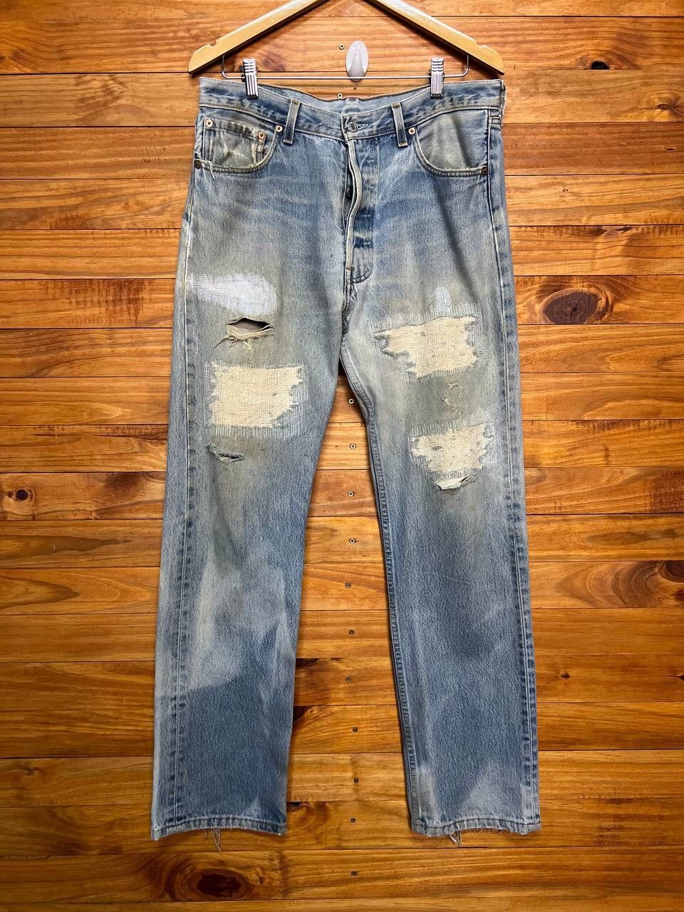 Levi's VINTAGE LEVI’S 524 DISTRESS DENIM JEANS Size US 34 / EU 50 - 1 Thumbnail