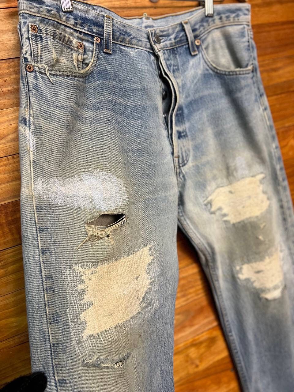 Levi's VINTAGE LEVI’S 524 DISTRESS DENIM JEANS Size US 34 / EU 50 - 5 Thumbnail