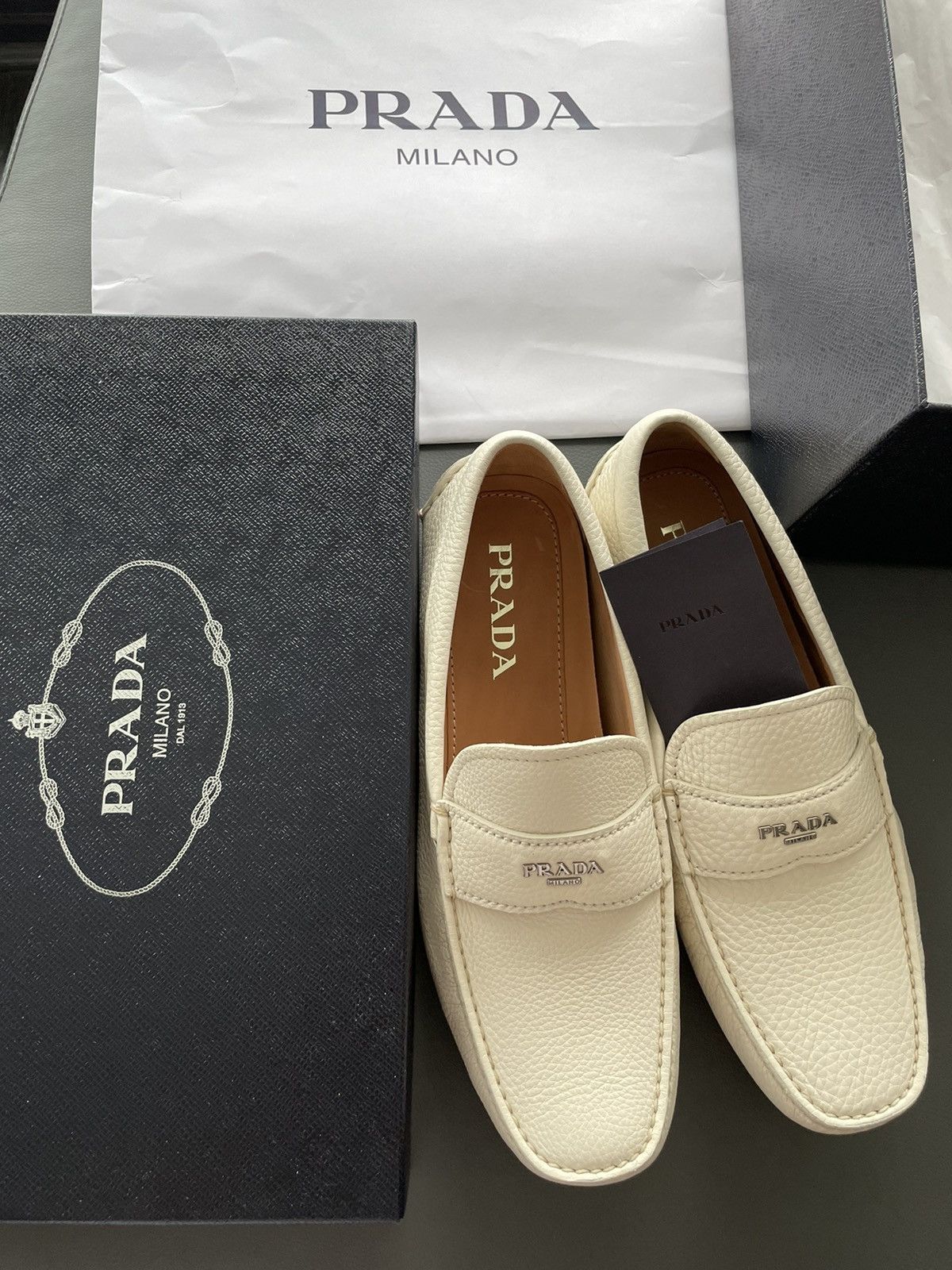 Prada Rare Limited Edition Iconic Prada Logo Leather Loafer Shoes Size US 8 / EU 41 - 16 Thumbnail