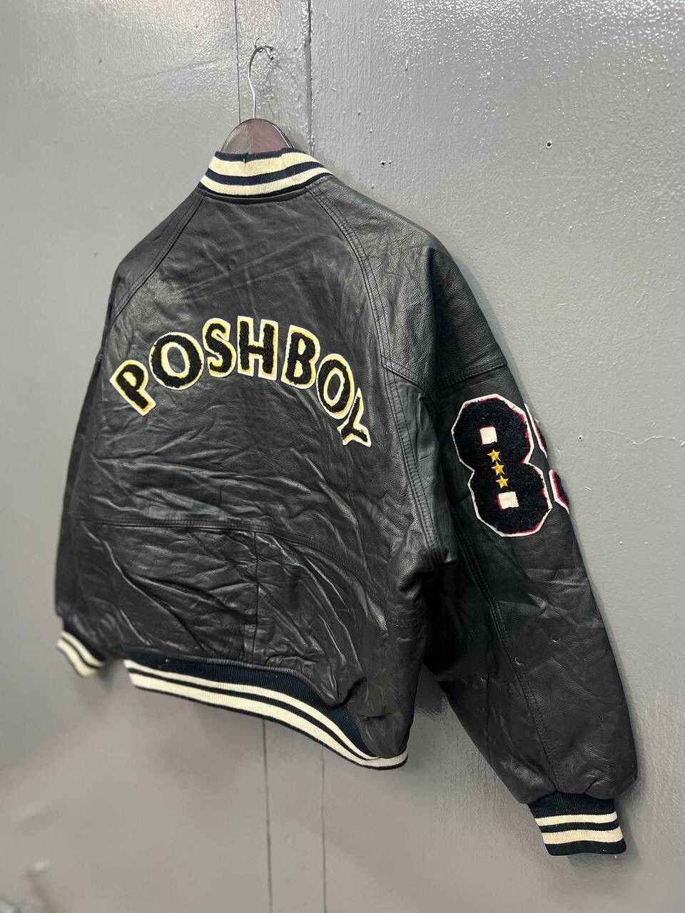 Other VINTAGE POSHBOY VARSITY LEATHER JACKET Size US L / EU 52-54 / 3 - 6 Thumbnail