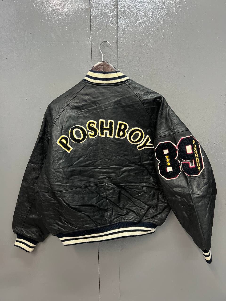 Other VINTAGE POSHBOY VARSITY LEATHER JACKET Size US L / EU 52-54 / 3 - 7 Thumbnail
