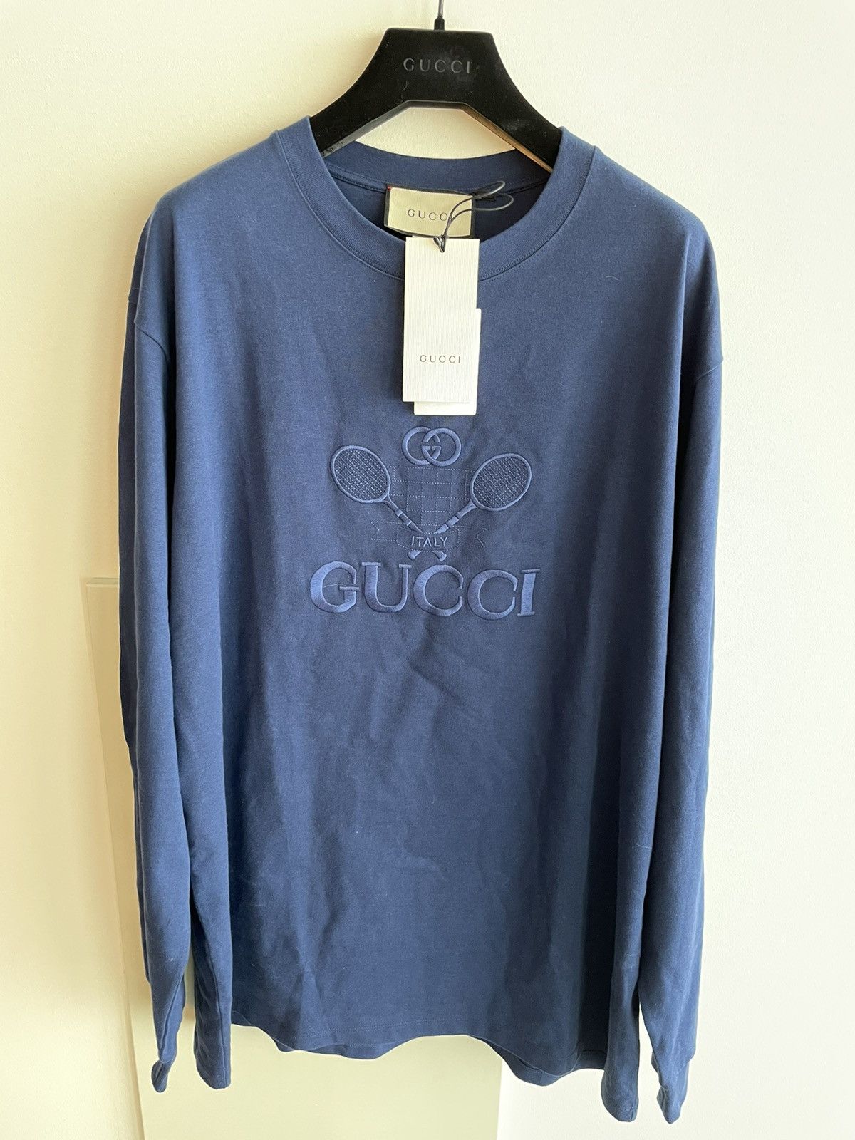 Gucci $2k Brand New Super Runway Embroidery Tennis Logo Shirt Size US XXL / EU 58 / 5 - 20 Thumbnail
