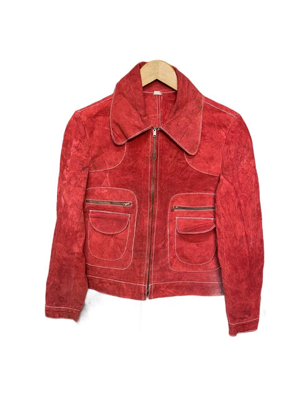 image of Vintage 80's Leathers Craft Jacket in Red, Men's (Size Small)