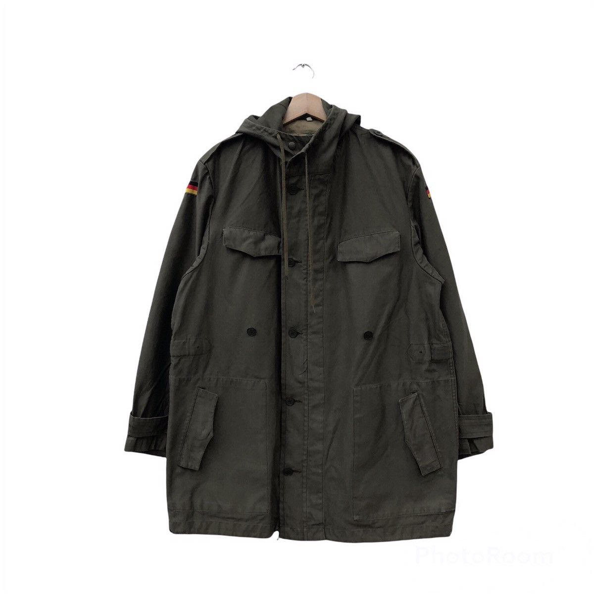 Vintage PARKA FISH TAIL MILITARY WITH GERMANY FLAG OPTI ZIPPER Size US L / EU 52-54 / 3 - 1 Thumbnail