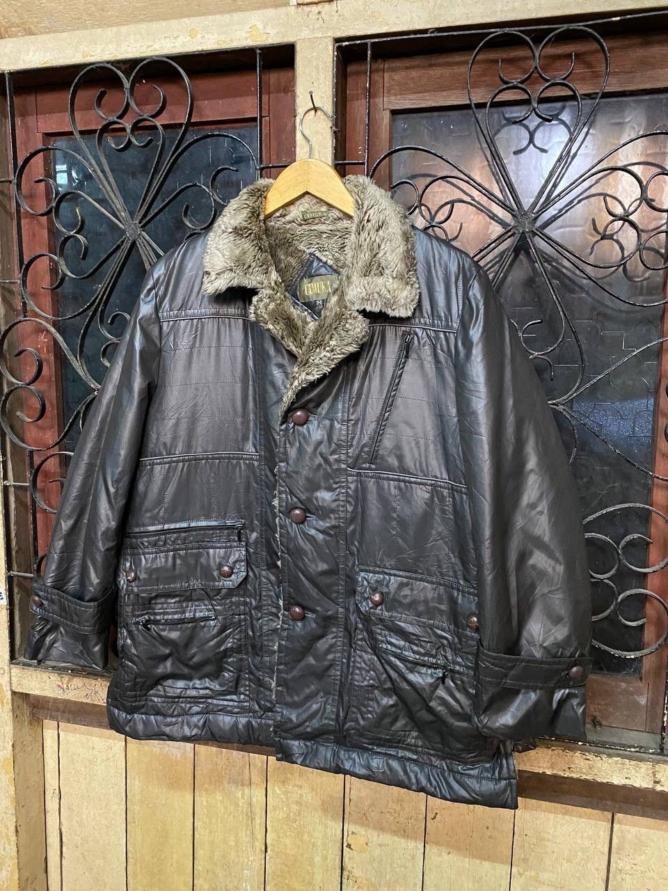 Japanese Brand Vintage Cimuka Fur Collar Mens Coat Made In Japan Size US L / EU 52-54 / 3 - 3 Thumbnail