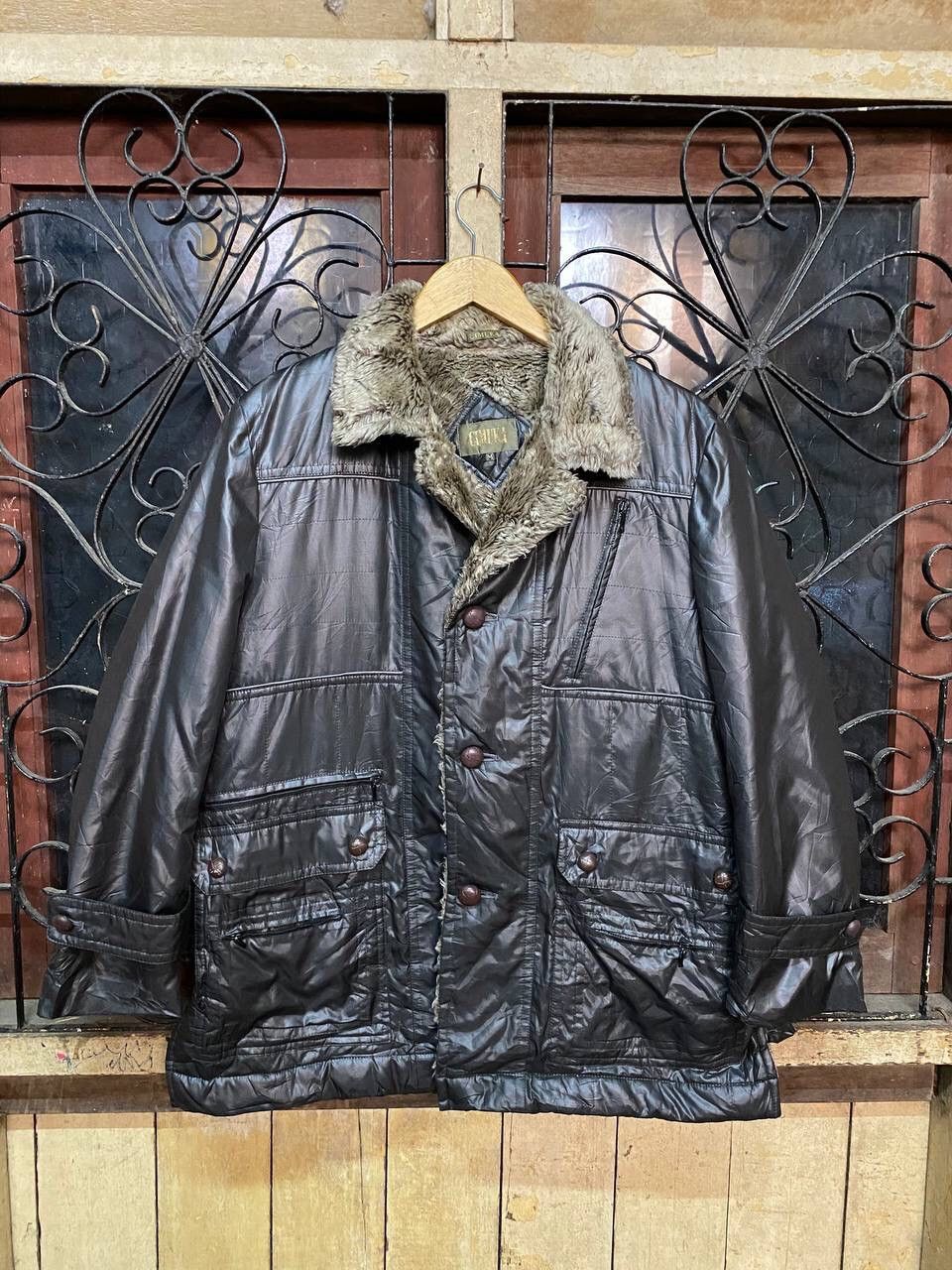 Japanese Brand Vintage Cimuka Fur Collar Mens Coat Made In Japan Size US L / EU 52-54 / 3 - 1 Thumbnail