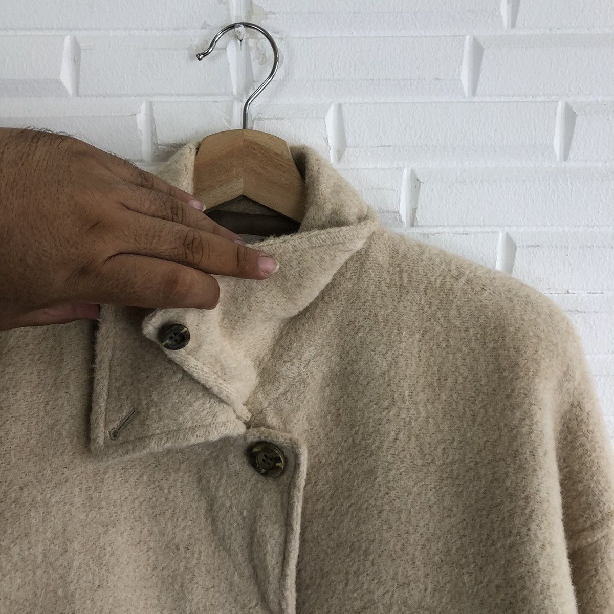 Japanese Brand VINTAGE POMME DOUCE LONG JACKET DOUBLE BREAST Size US L / EU 52-54 / 3 - 3 Thumbnail