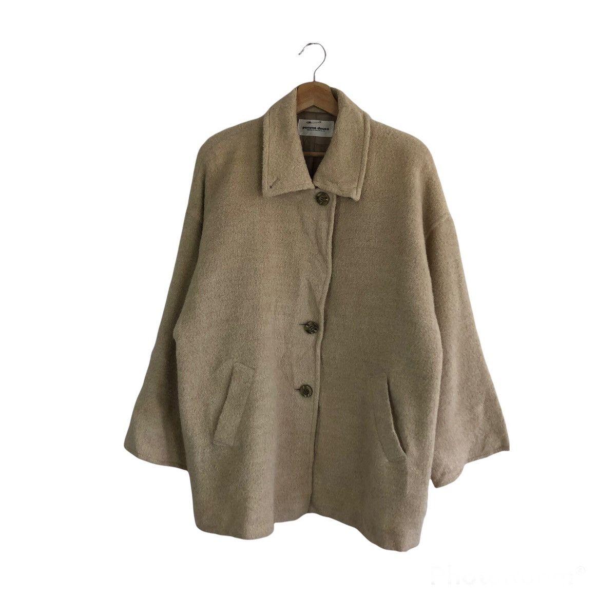 Japanese Brand VINTAGE POMME DOUCE LONG JACKET DOUBLE BREAST Size US L / EU 52-54 / 3 - 1 Thumbnail