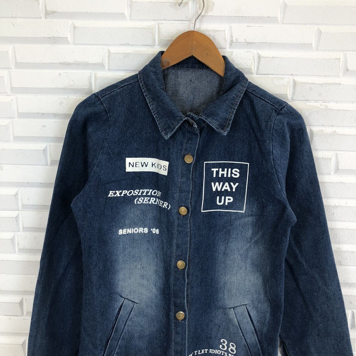 Japanese Brand VINTAGE RINMOO DENIM LIGHT JACKET BIG LOGO STREETWEAR STYLE Size US M / EU 48-50 / 2 - 3 Thumbnail
