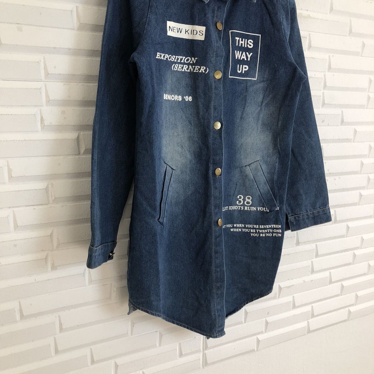 Japanese Brand VINTAGE RINMOO DENIM LIGHT JACKET BIG LOGO STREETWEAR STYLE Size US M / EU 48-50 / 2 - 4 Thumbnail