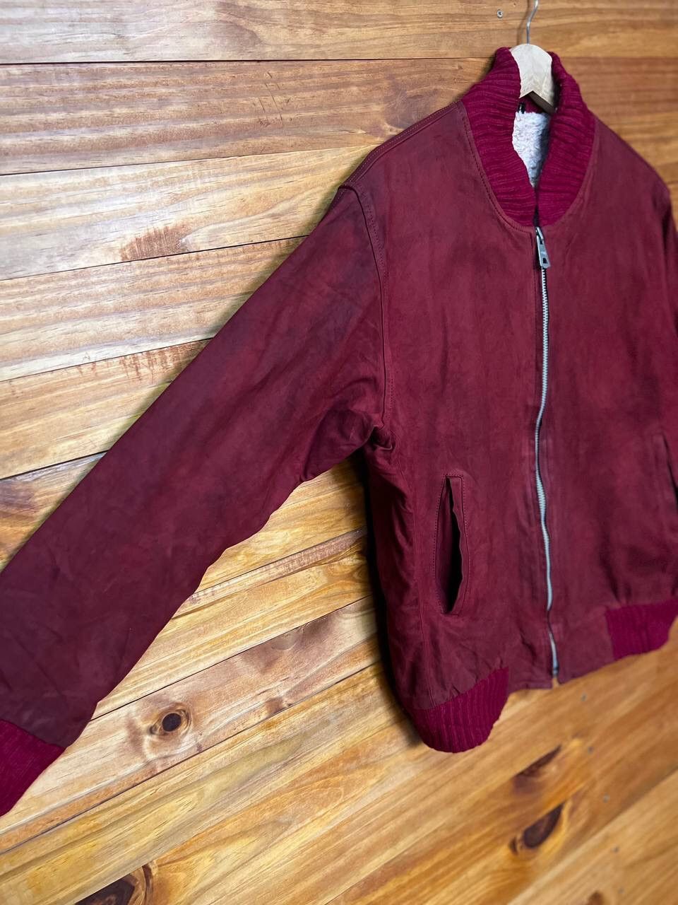 Leather VINTAGE FLEECE LINED LEATHER JACKET Size US L / EU 52-54 / 3 - 5 Thumbnail