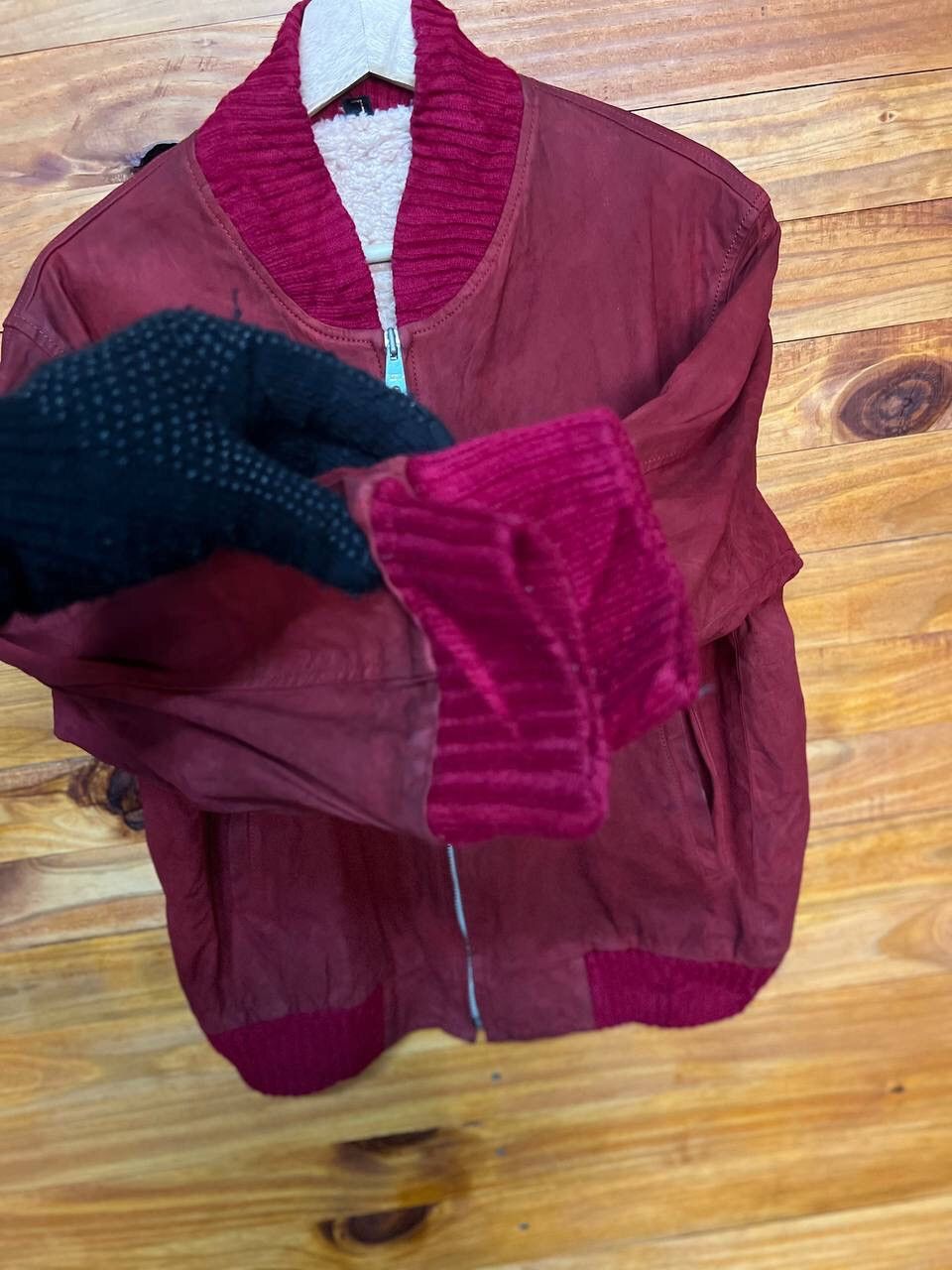 Leather VINTAGE FLEECE LINED LEATHER JACKET Size US L / EU 52-54 / 3 - 6 Thumbnail