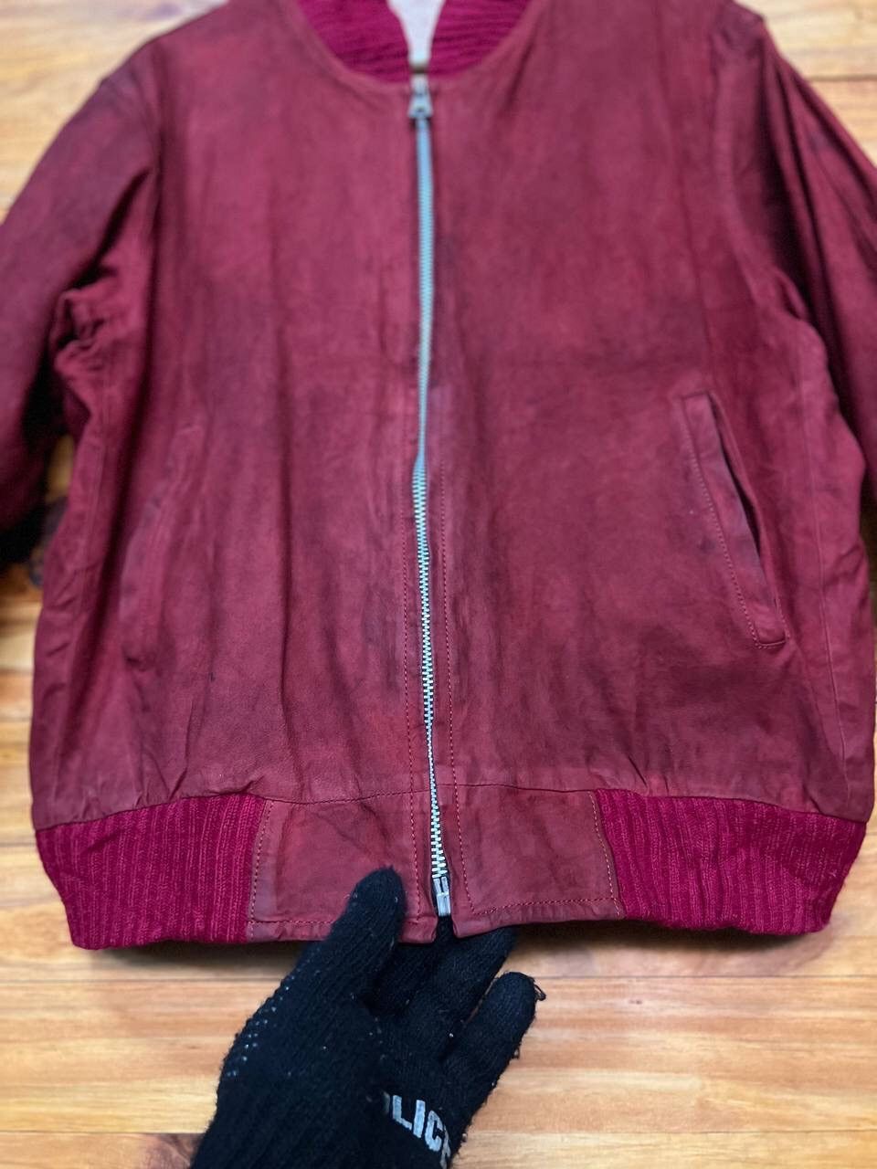 Leather VINTAGE FLEECE LINED LEATHER JACKET Size US L / EU 52-54 / 3 - 7 Thumbnail