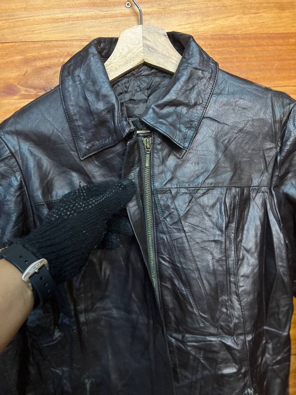 Leather VINTAGE ZIP UP LEATHER JACKET Size US S / EU 44-46 / 1 - 7 Thumbnail