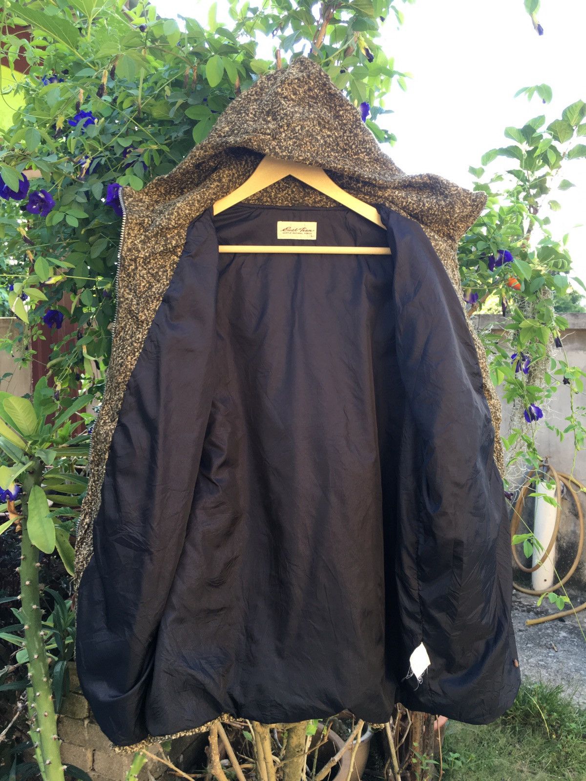 Japanese Brand EARTH TEAM GENTLE NATURAL FORCE FLEECE HOODED JACKET Size US L / EU 52-54 / 3 - 7 Thumbnail