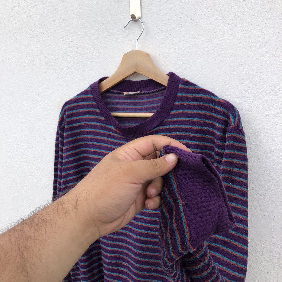 Japanese Brand STRIPE SWEATSHIRT VINTAGE CHECKMATE NICE DESIGN Size US M / EU 48-50 / 2 - 4 Thumbnail