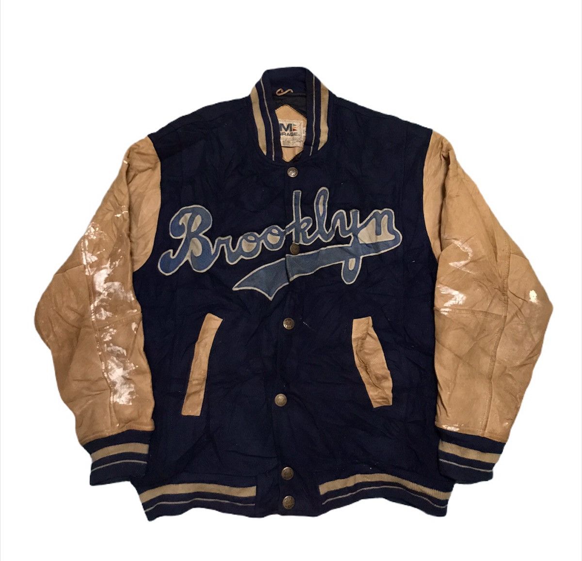 Vintage Pickup !! Mirage pig skin logo varsity jacket Size US L / EU 52-54 / 3 - 3 Thumbnail