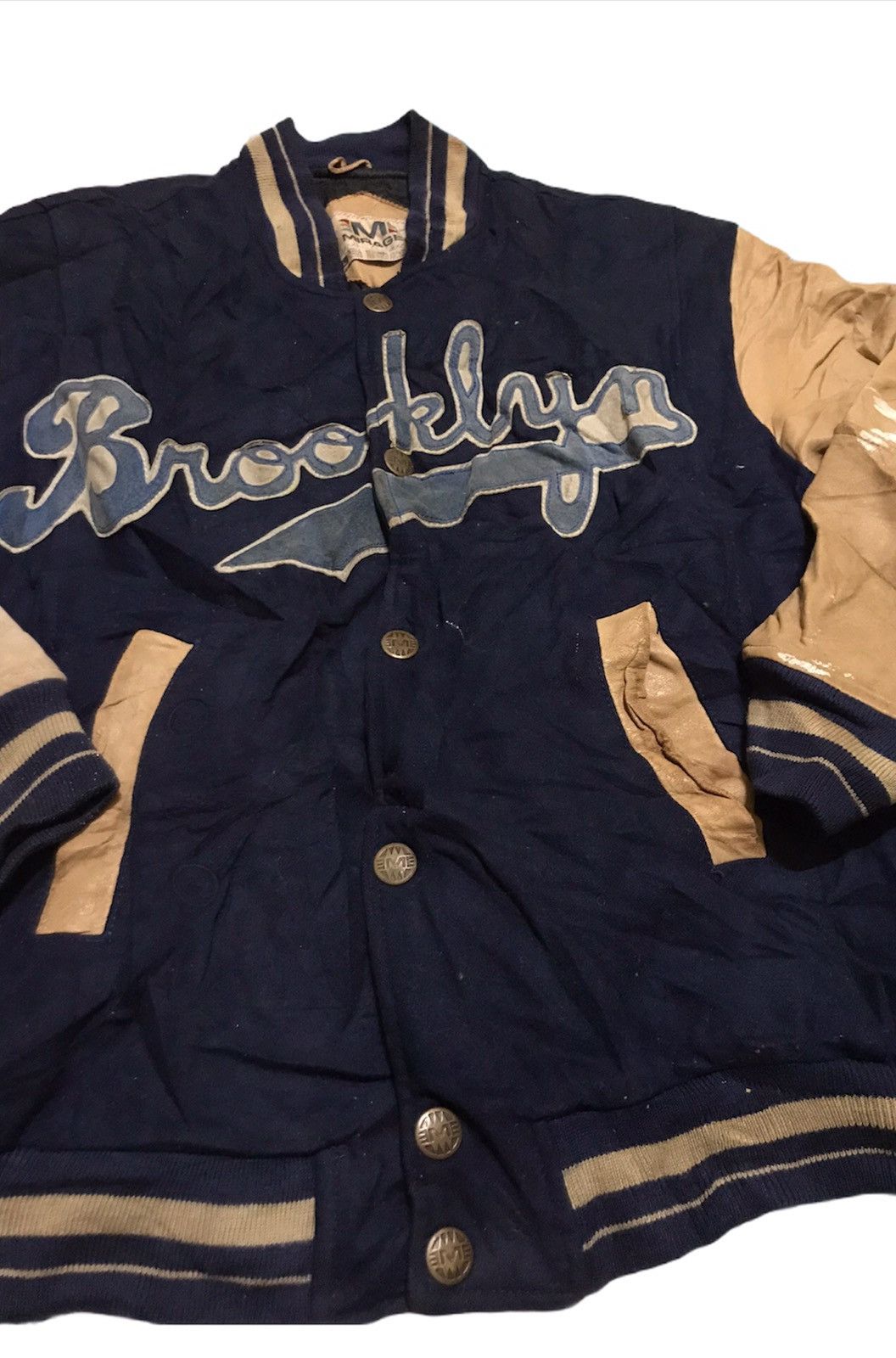 Vintage Pickup !! Mirage pig skin logo varsity jacket Size US L / EU 52-54 / 3 - 8 Thumbnail