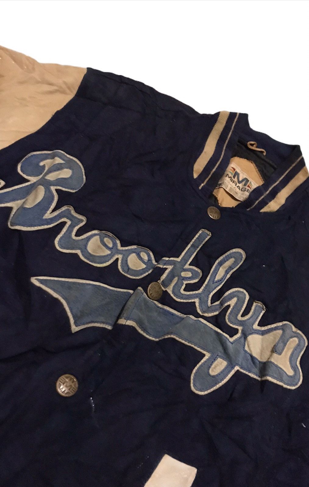 Vintage Pickup !! Mirage pig skin logo varsity jacket Size US L / EU 52-54 / 3 - 7 Thumbnail