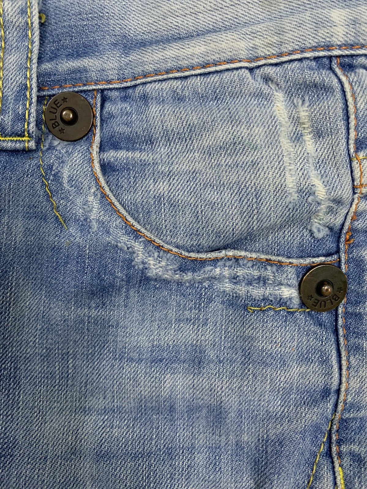Blue Blue Japan Blue Blue Japan Light Wash Clawmark Distressed Denim Shorts Size 29" - 10 Thumbnail