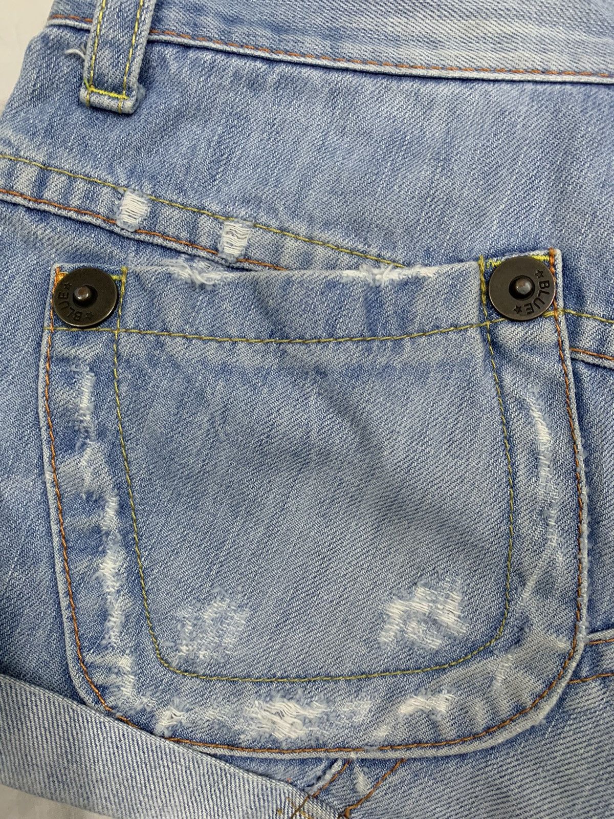 Blue Blue Japan Blue Blue Japan Light Wash Clawmark Distressed Denim Shorts Size 29" - 13 Thumbnail
