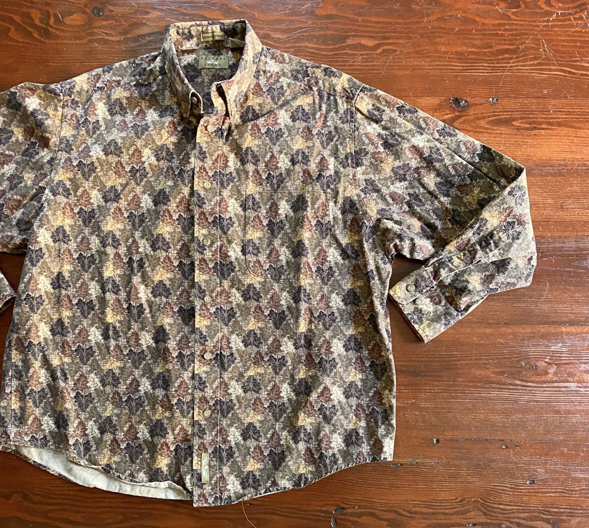 Natural Issue Vintage 90’s Natural Issue Leaves All Over Button Up Size US L / EU 52-54 / 3 - 1 Thumbnail