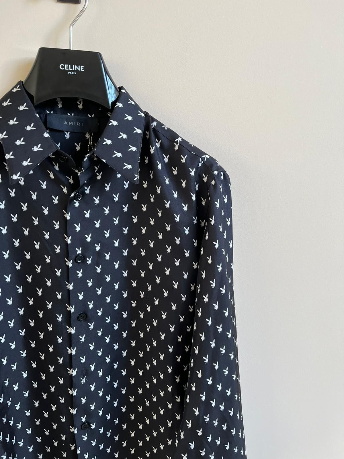 Amiri × Playboy Button up Shirt in Black Color with White Polka Size US M / EU 48-50 / 2 - 5 Thumbnail