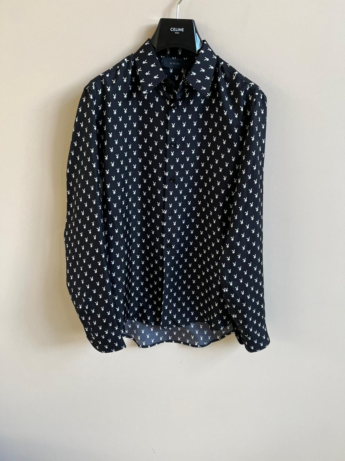 Amiri × Playboy Button up Shirt in Black Color with White Polka Size US M / EU 48-50 / 2 - 1 Thumbnail