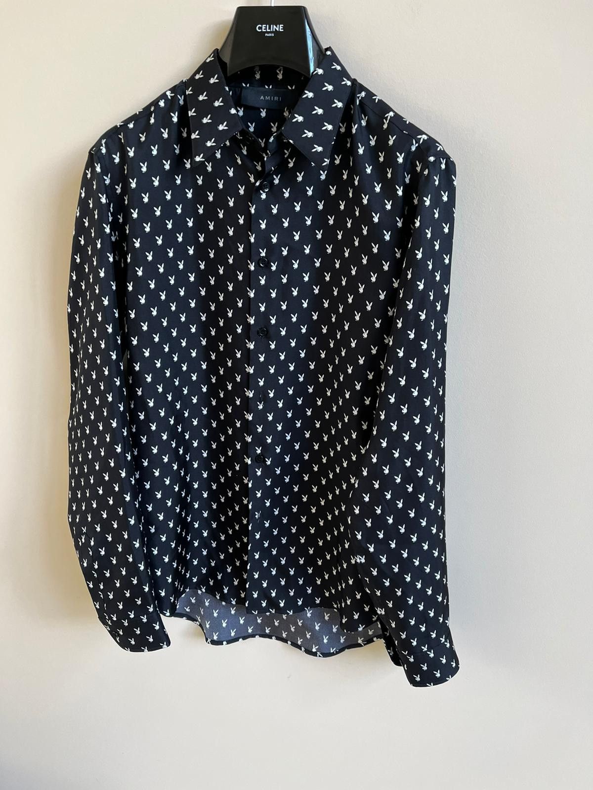 Amiri × Playboy Button up Shirt in Black Color with White Polka Size US M / EU 48-50 / 2 - 2 Thumbnail