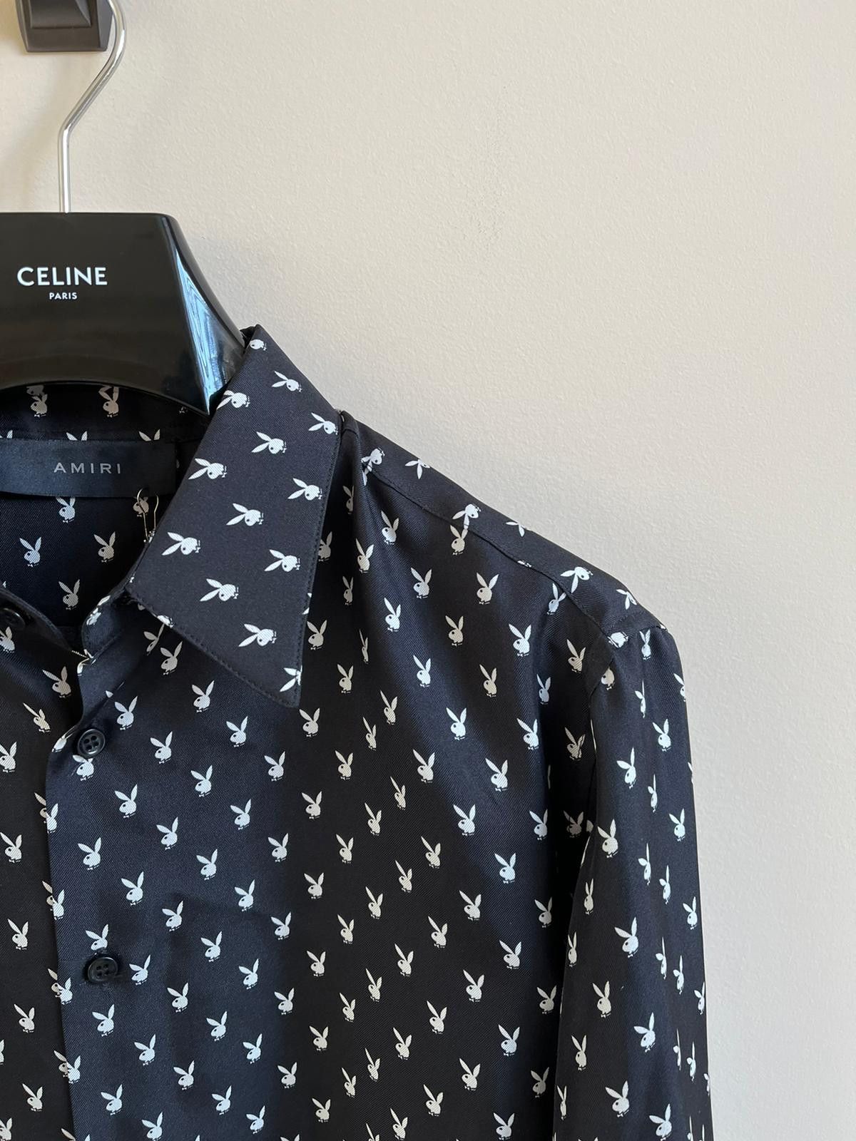 Amiri × Playboy Button up Shirt in Black Color with White Polka Size US M / EU 48-50 / 2 - 4 Thumbnail