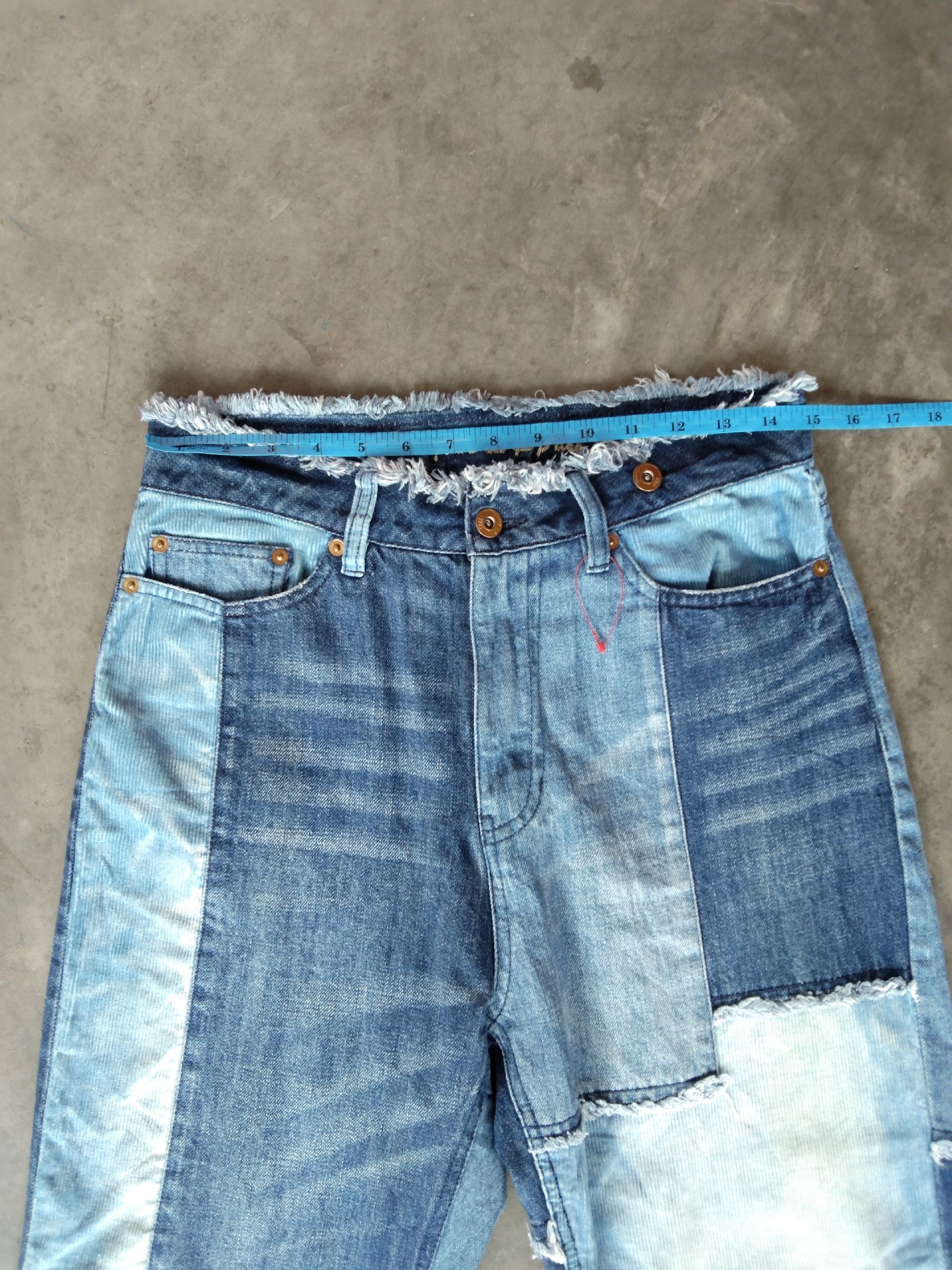 Japanese Brand × Jean Japanese Brand As Know As Patchwork Cropped Jeans Size US 29 - 7 Thumbnail