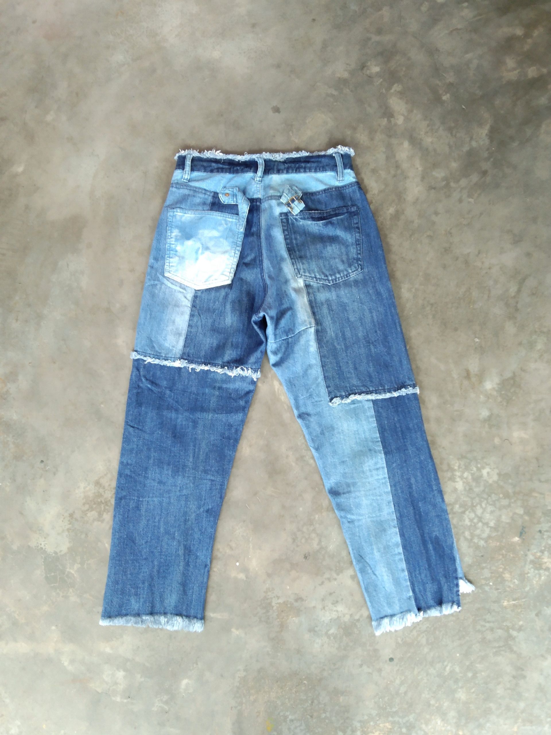 Japanese Brand × Jean Japanese Brand As Know As Patchwork Cropped Jeans Size US 29 - 2 Thumbnail