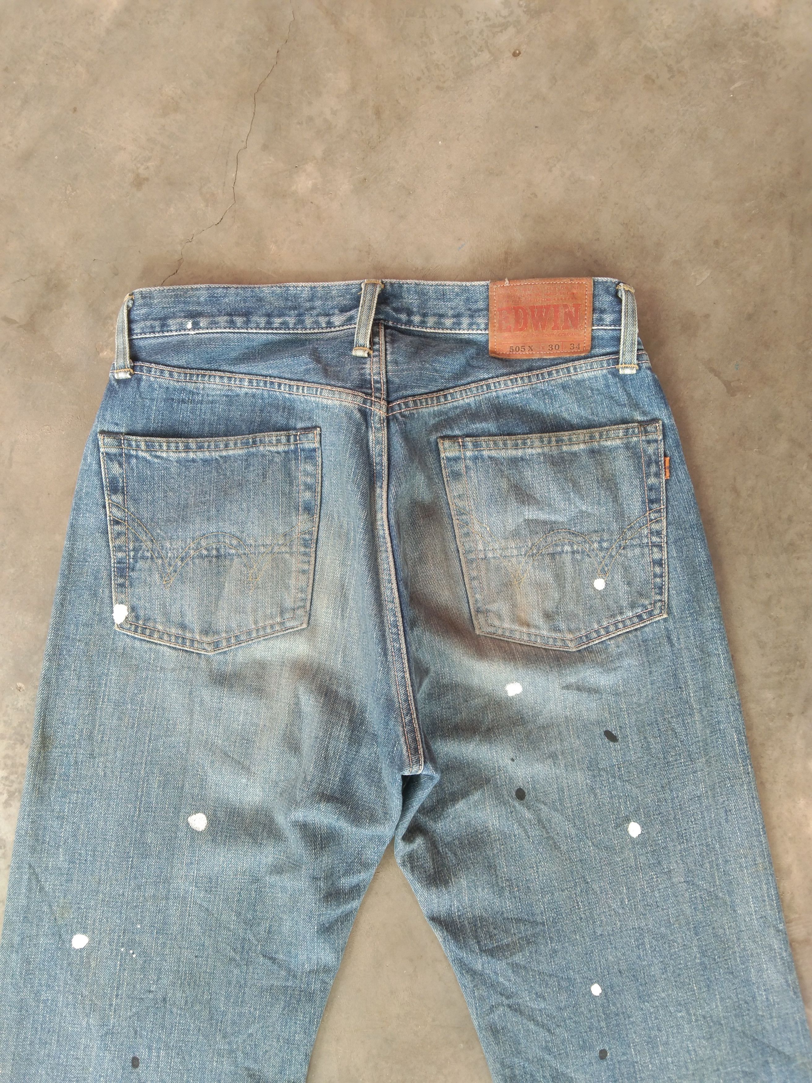 Japanese Brand × Jean × Vintage 90s Vintage Edwin 505x Japan Selvedge Redline Painter Jeans Size US 30 / EU 46 - 5 Thumbnail