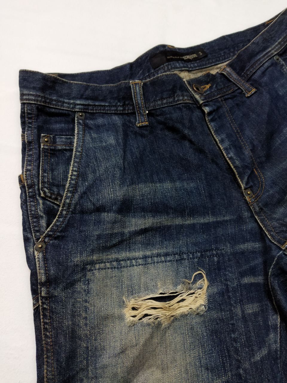 Schlussel Schlussel Japan Distressed Style Jeans Size US 33 - 10 Thumbnail