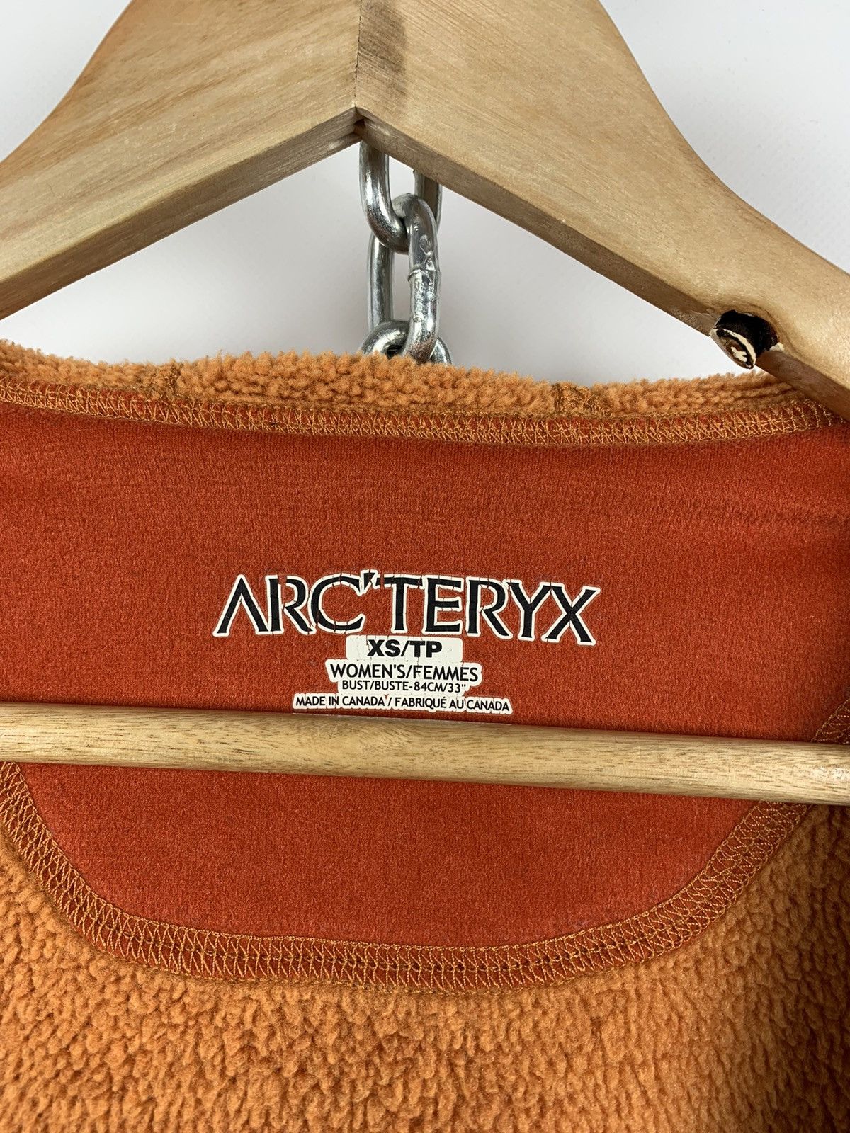 Arc'teryx WMNS Vintage Arcteryx Orange Zip Fleece Hoodie Jacket Size XS / US 0-2 / IT 36-38 - 11 Thumbnail