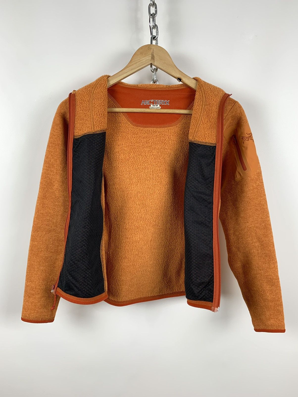 Arc'teryx WMNS Vintage Arcteryx Orange Zip Fleece Hoodie Jacket Size XS / US 0-2 / IT 36-38 - 4 Thumbnail