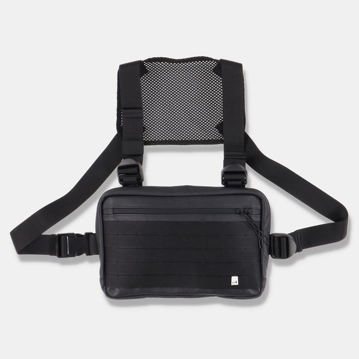 1017 ALYX 9SM Black Leather and Nylon Chest Rig Technical Bag