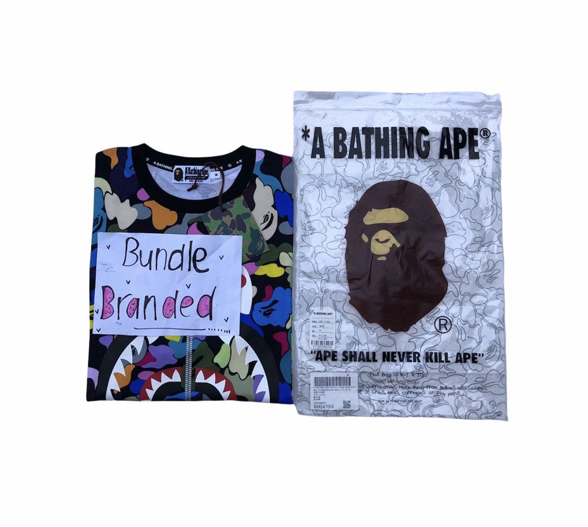 Bape MULTI CAMO SHARK WIDE L/S TEE Size US M / EU 48-50 / 2 - 10 Thumbnail
