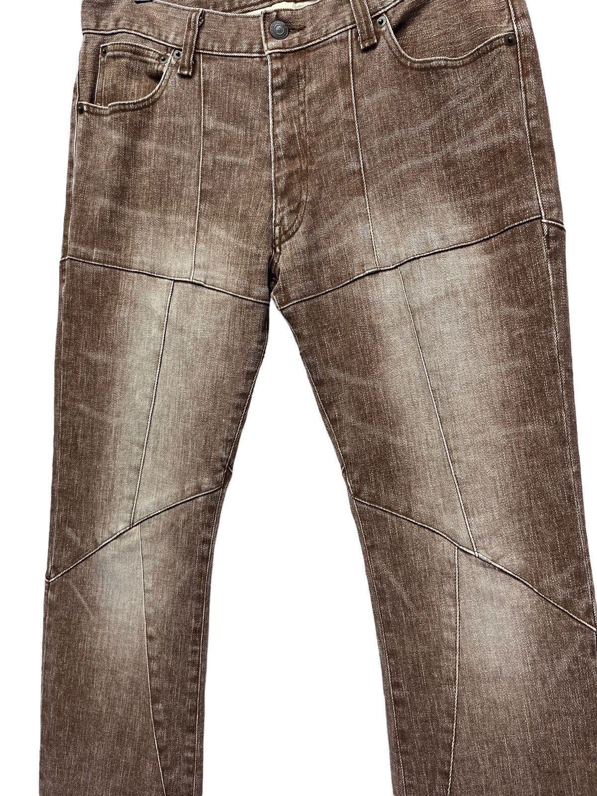 ABAHOUSE 🔥ABX Japan Vtg Symmetrical Patchwork Flare Stretch Denim Size US 31 - 4 Thumbnail