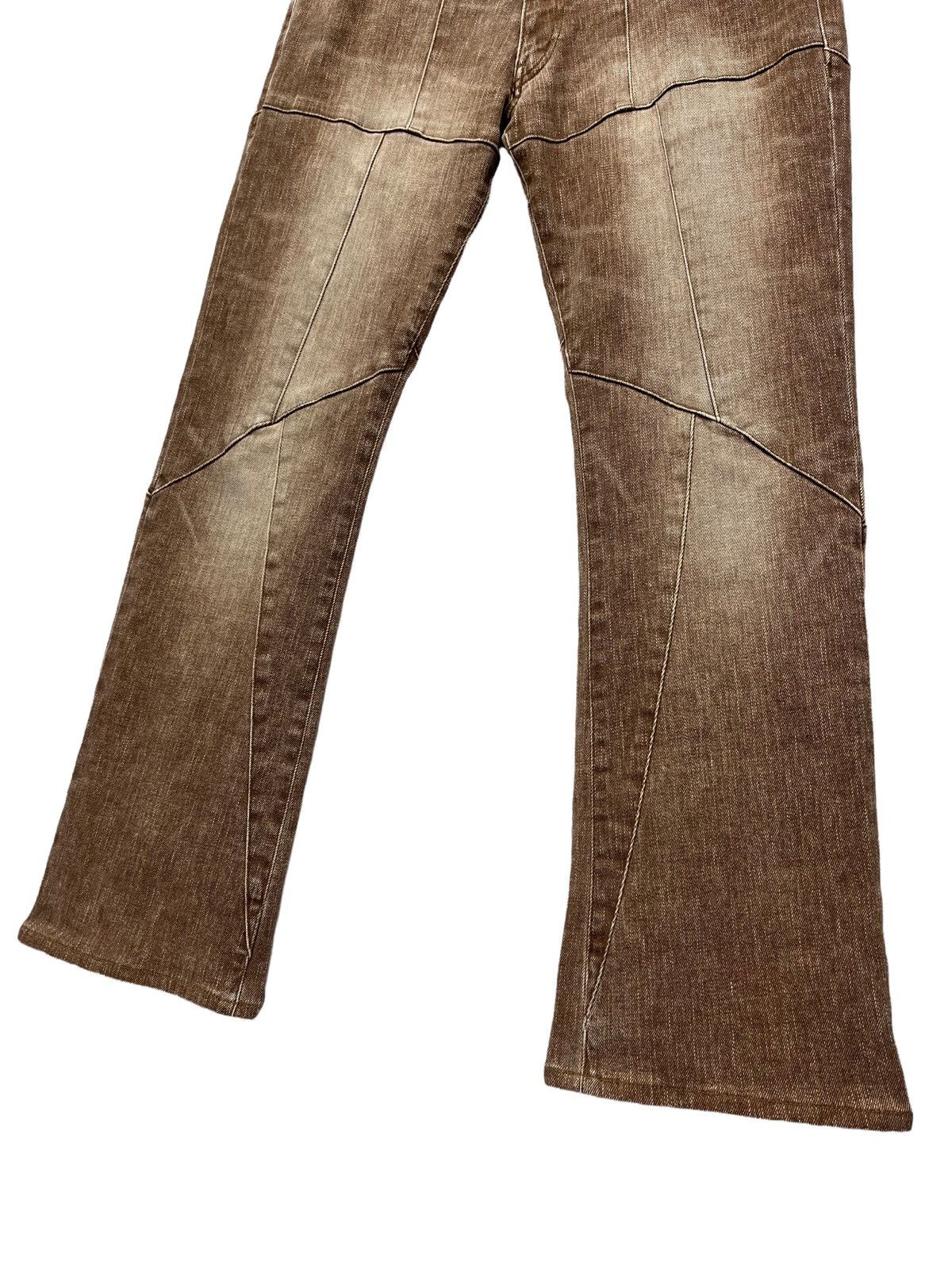 ABAHOUSE 🔥ABX Japan Vtg Symmetrical Patchwork Flare Stretch Denim Size US 31 - 3 Thumbnail