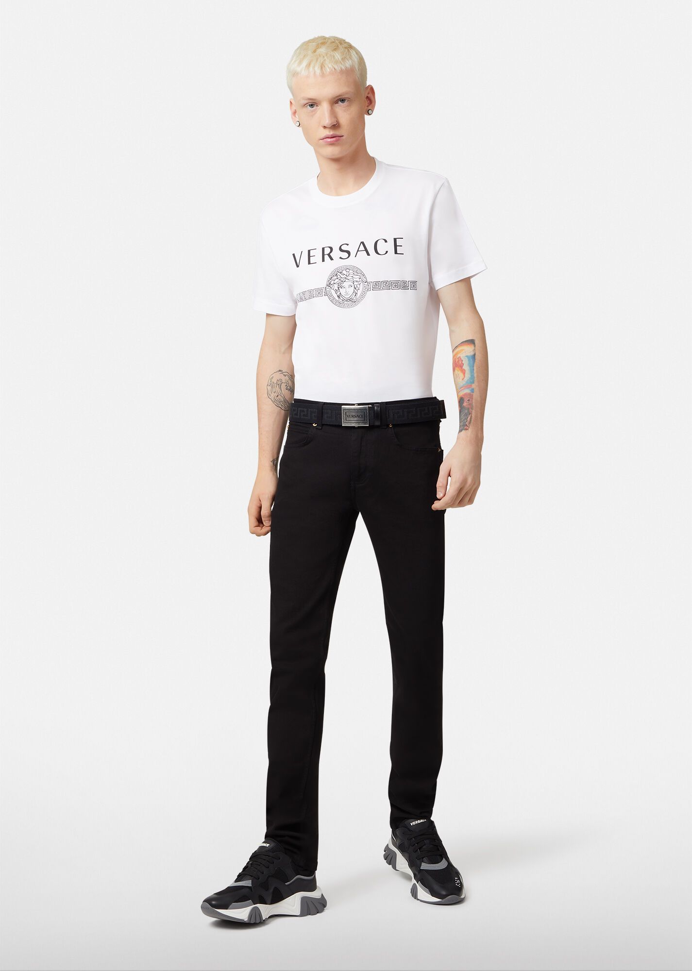 Versace VERSACE white slim fit Medusa logo print t-shirt XL Size US XL / EU 56 / 4 - 3 Thumbnail