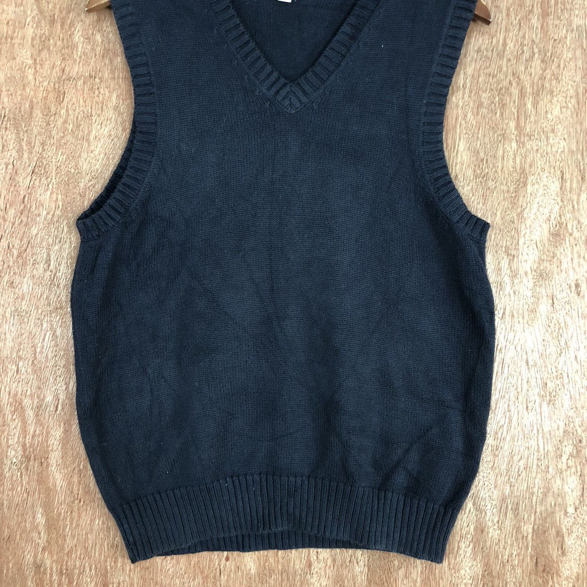 Vintage Japan Black plain Knit Vest #c846 Size US S / EU 44-46 / 1 - 6 Thumbnail